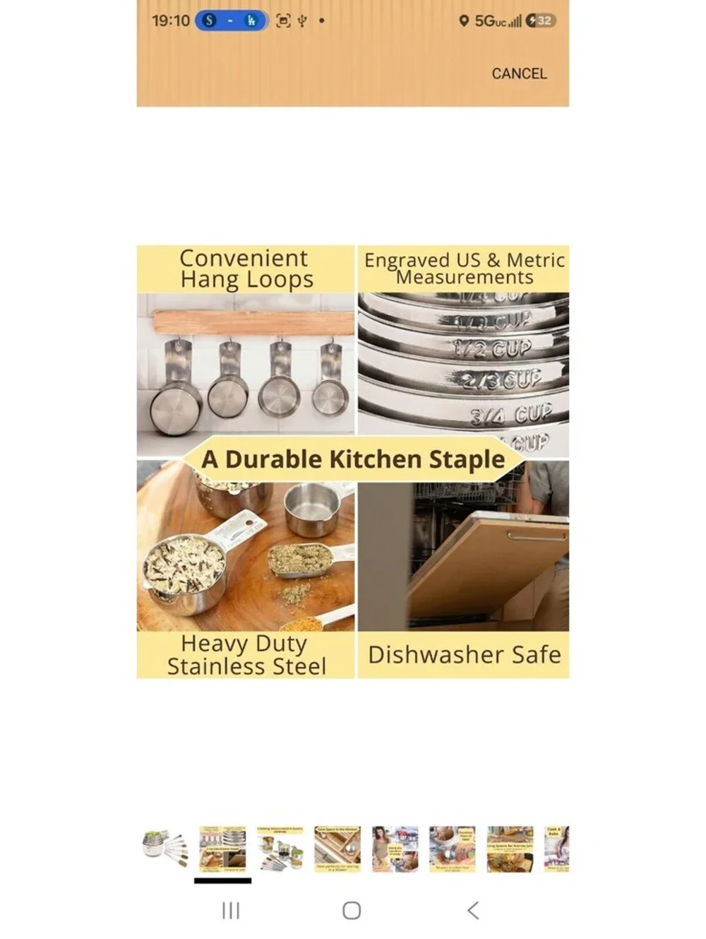 Simply Gourmet Stainless Steel Measuring Cup And Spoon Set